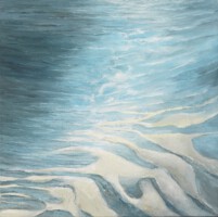 Grens van land en water <br>olieverf op doek<br>100 x 100<br>2005