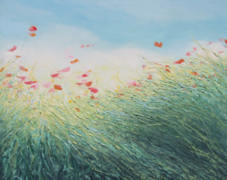 Plekje 5<br>olieverf op doek<br>100 x 80<br>2025