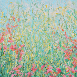 Plekje 7<br>olieverf op doek<br>50 x 50<br>2025