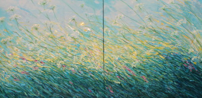 Ammi Majus<br>
gemengde technieken<br>
2x 80 x 80<br>
2022