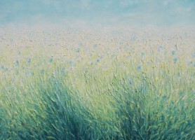 Bloeiend gras<br>olieverf op doek<br>80 x 110<br>2013
