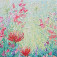 Bloementuin<br>olieverf op doek<br>50 x 50<br>2017