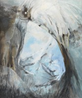 Dwaaltocht<br><br>in de holtes van de geest<br>zoeken nog nimmer uitgesproken woorden<br>naar betekenis<br> <br>gemengde technieken<br>120 x 100<br>2007<br>