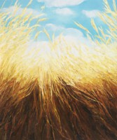 In het koren<br>acryl op doek<br>90 x 75<br>2008