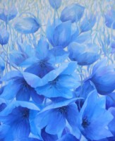 Riddersporen<br>olieverf op doek<br>90 x 110<br>2011