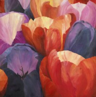 Tulpen uit Marknesse 3<br>olieverf op doek<br>100 x 100<br>2007