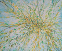 Hoe mooi is mijn berk<br>
gemengde technieken<br>
100 x 120<br>
2022